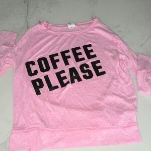 PINK Victoria's Secret Light Pink 'Coffee Please' Sweater